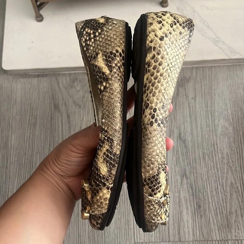 Jimmy Choo Snake Embossed Morse Ballet Flats